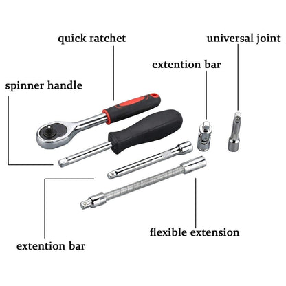 Hardware Tools- 46 in 1 Multi Purpose Combination Socket Tool Kit